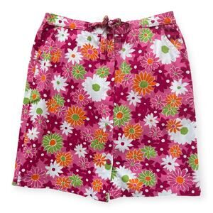 Vintage 90s Sag Harbor Pink Floral Button Skort 12 Preppy Groovy Cute Summer